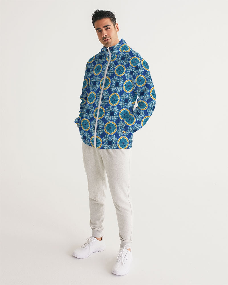 Blue Mosaic Men's Windbreaker