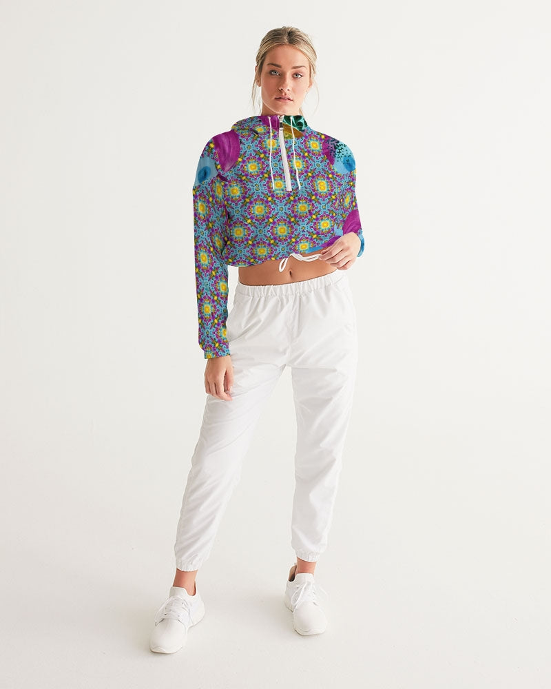 Watercolor Wonderland Women's Cropped Windbreaker