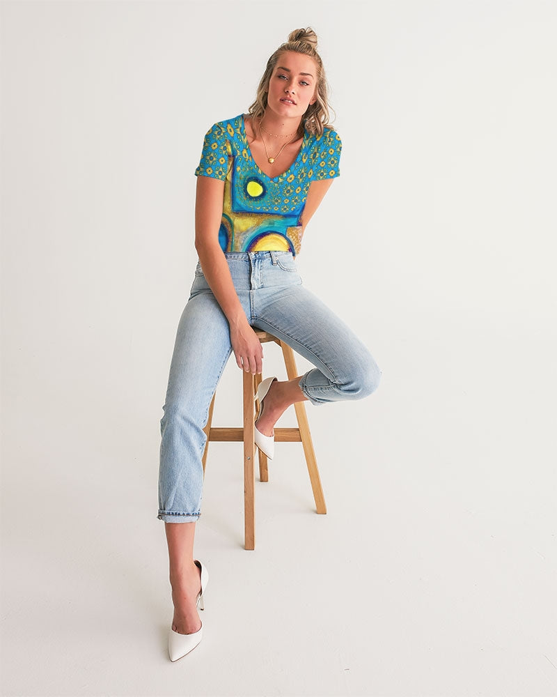 Jerusalem Sunshine Women's V-Neck Tee