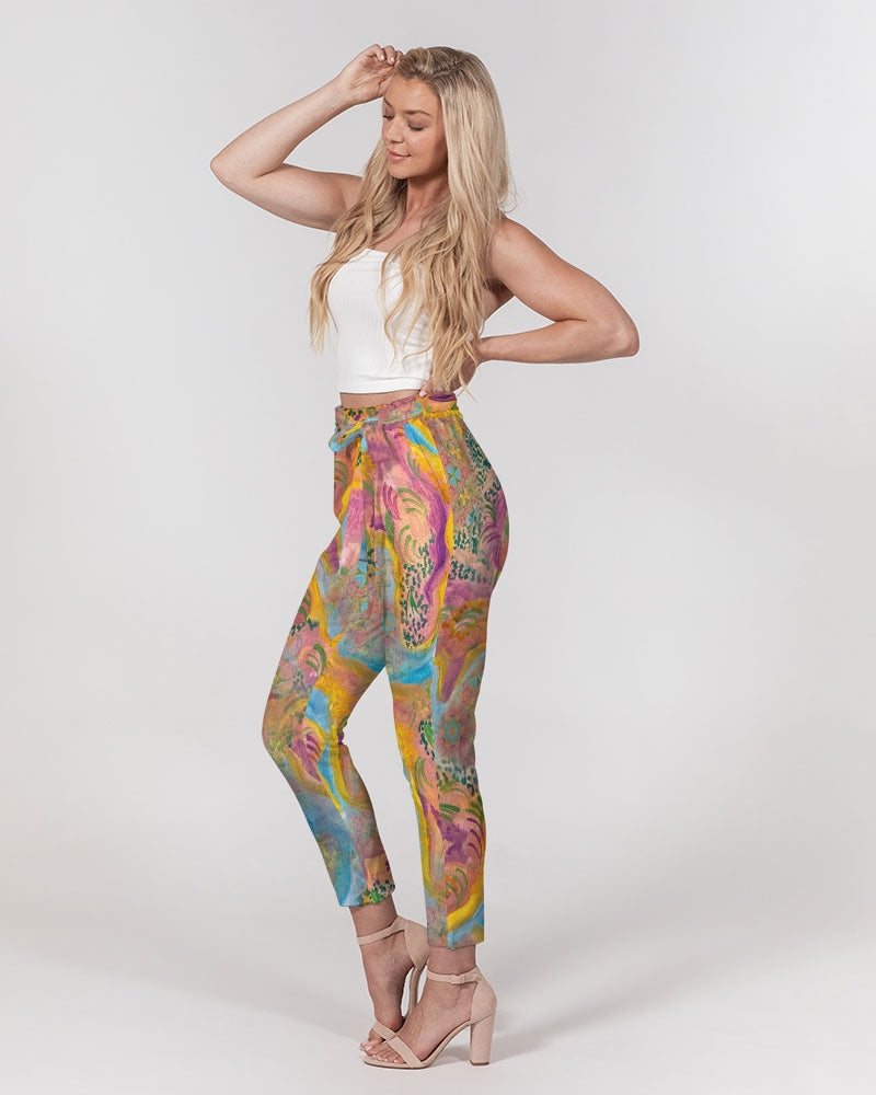 Around the world Women's Belted Tapered Pants