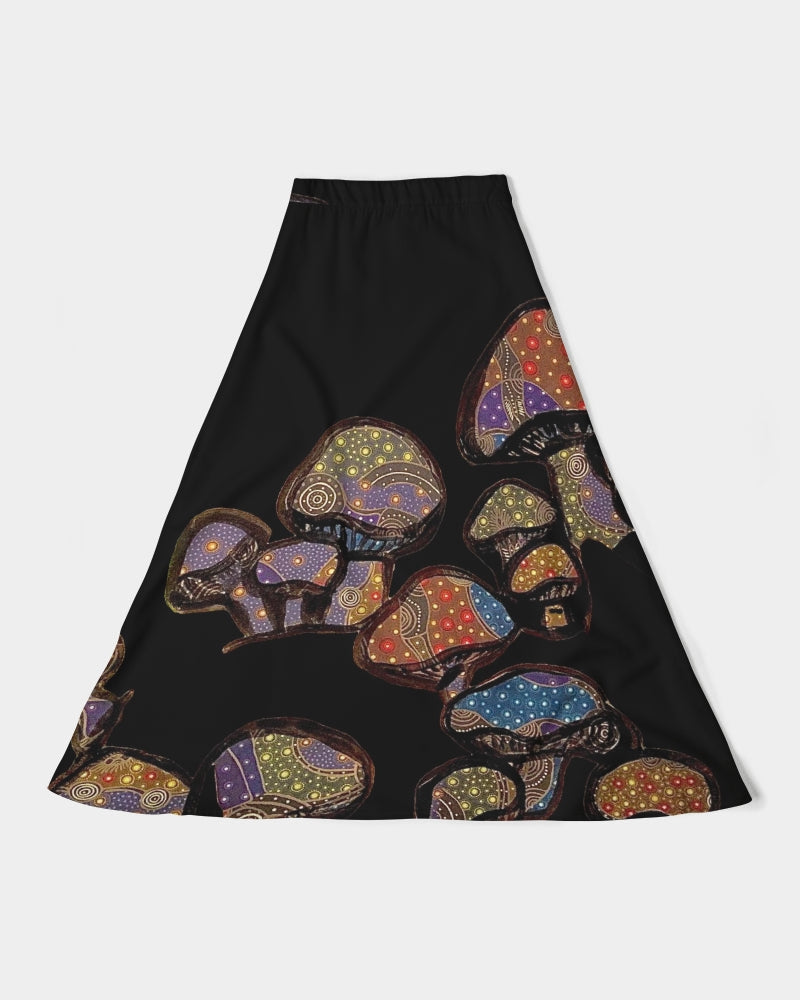 Mushrooms are Magic! Women's A-Line Midi Skirt