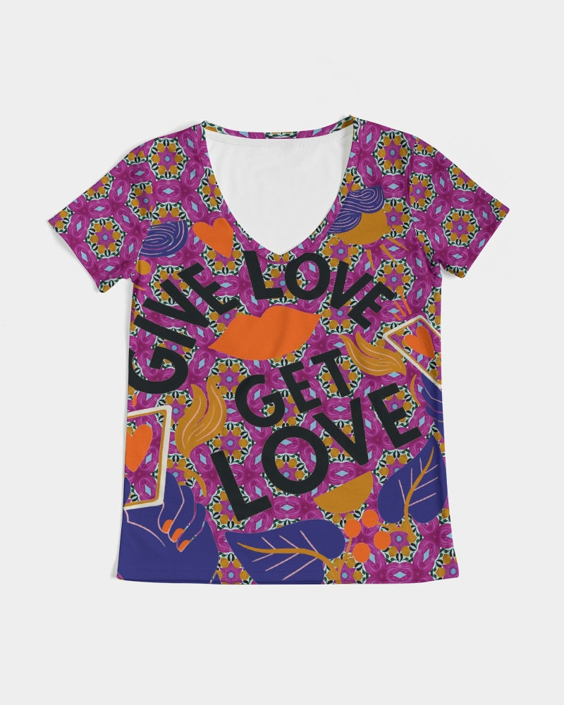 Give Love Women's V-Neck Tee
