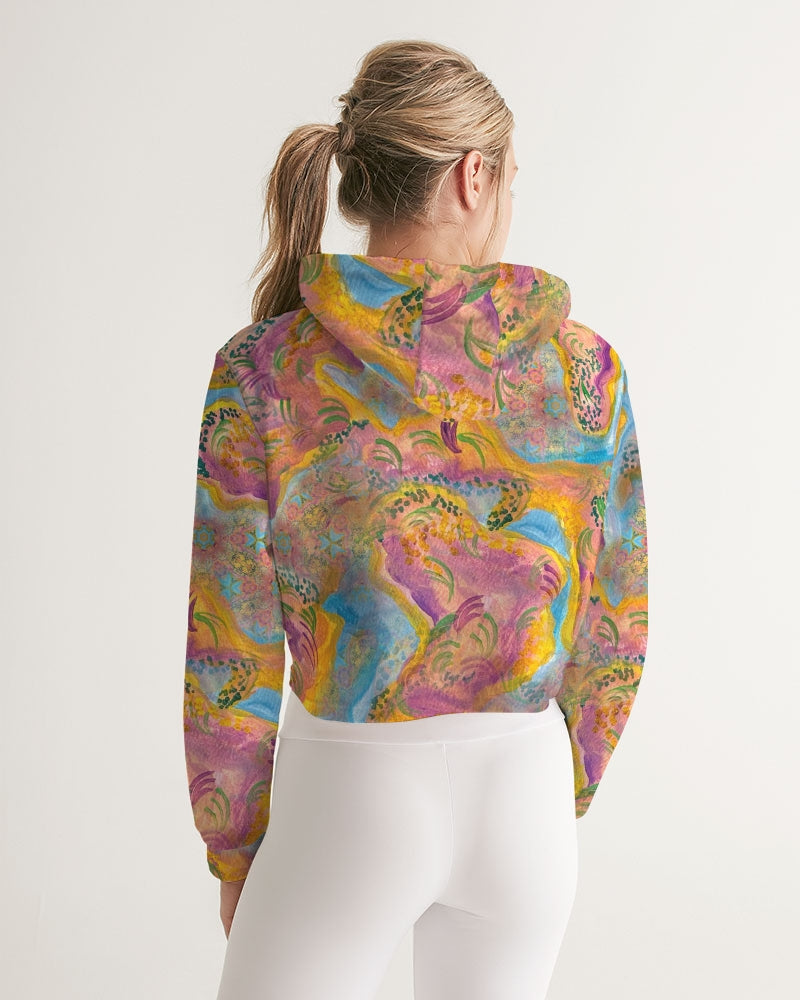 Around the world Women's Cropped Hoodie