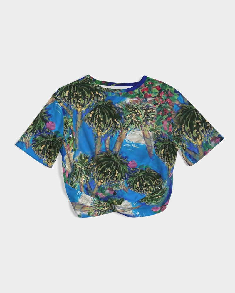 Mambo Craze Women's Twist-Front Cropped Tee