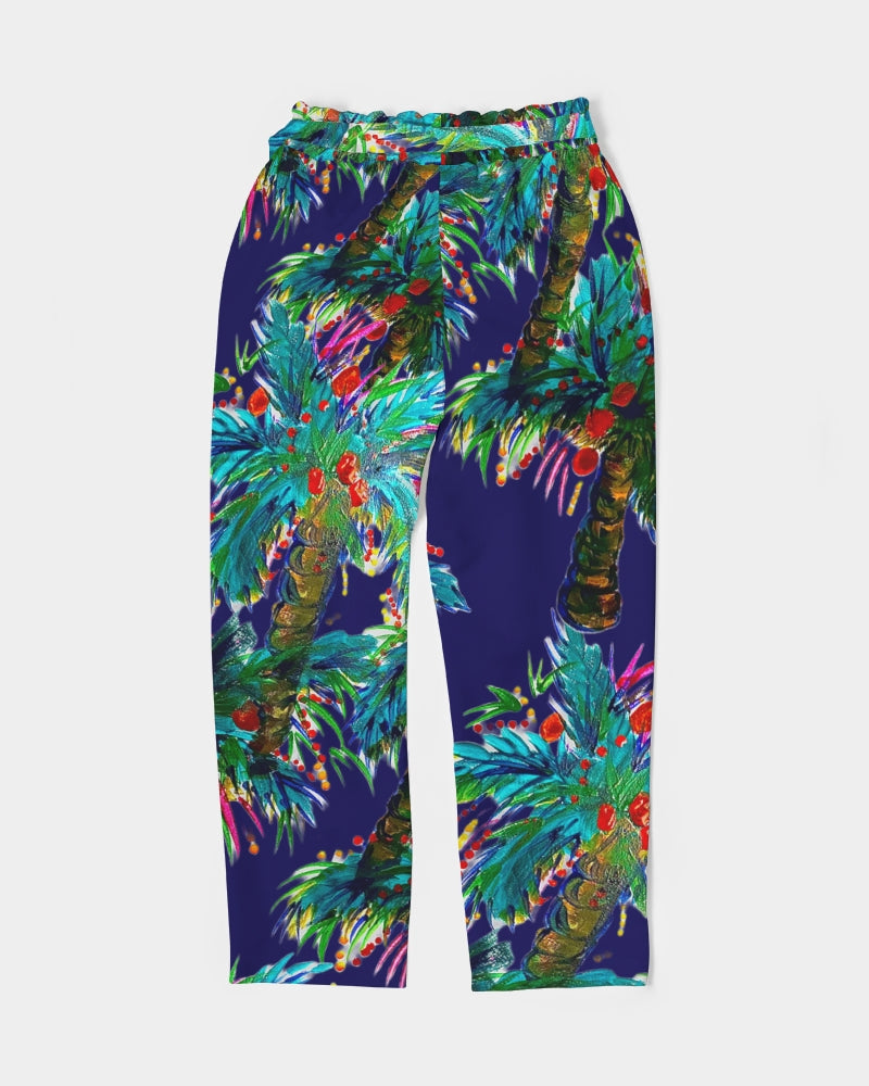 Palm Tree Oasis Women's Belted Tapered Pants