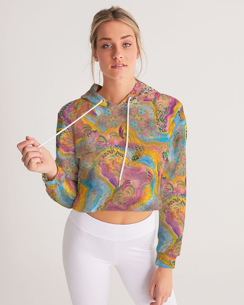 Around the world Women's Cropped Hoodie