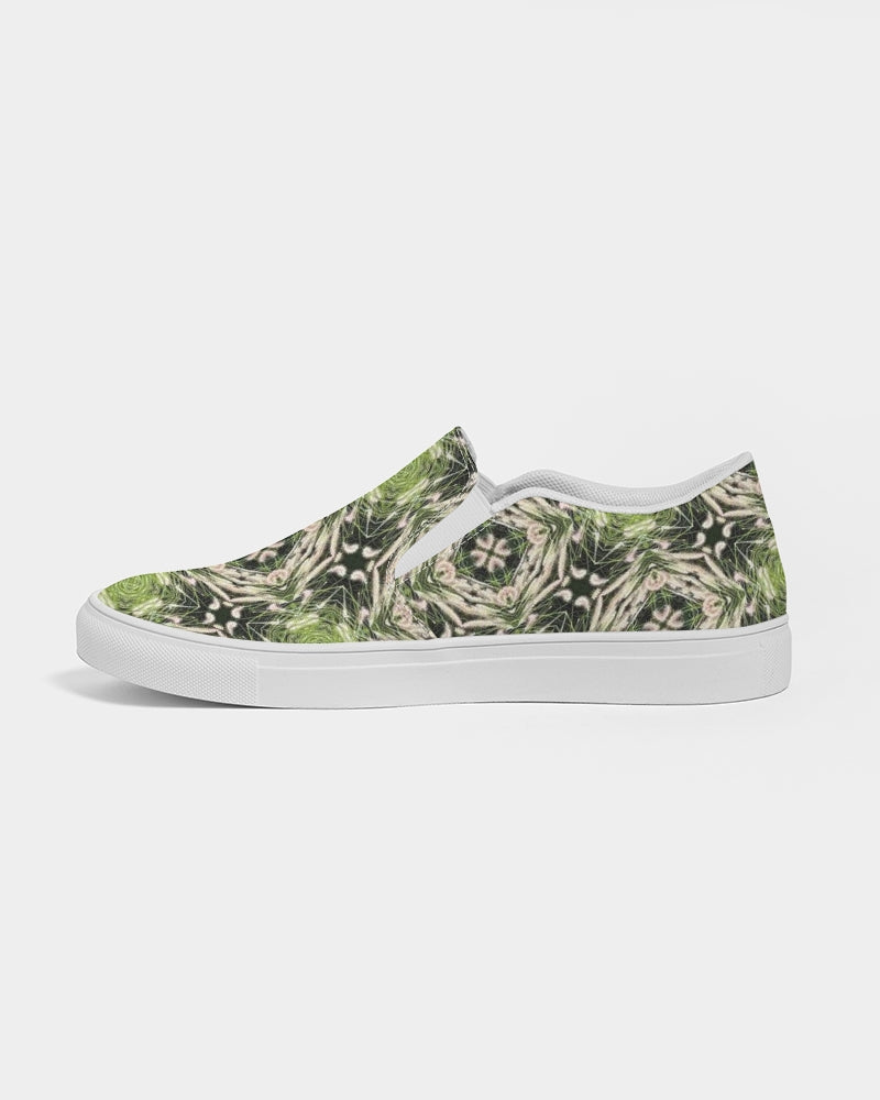 Green Kaleidoscope Women's Slip-On Canvas Shoe
