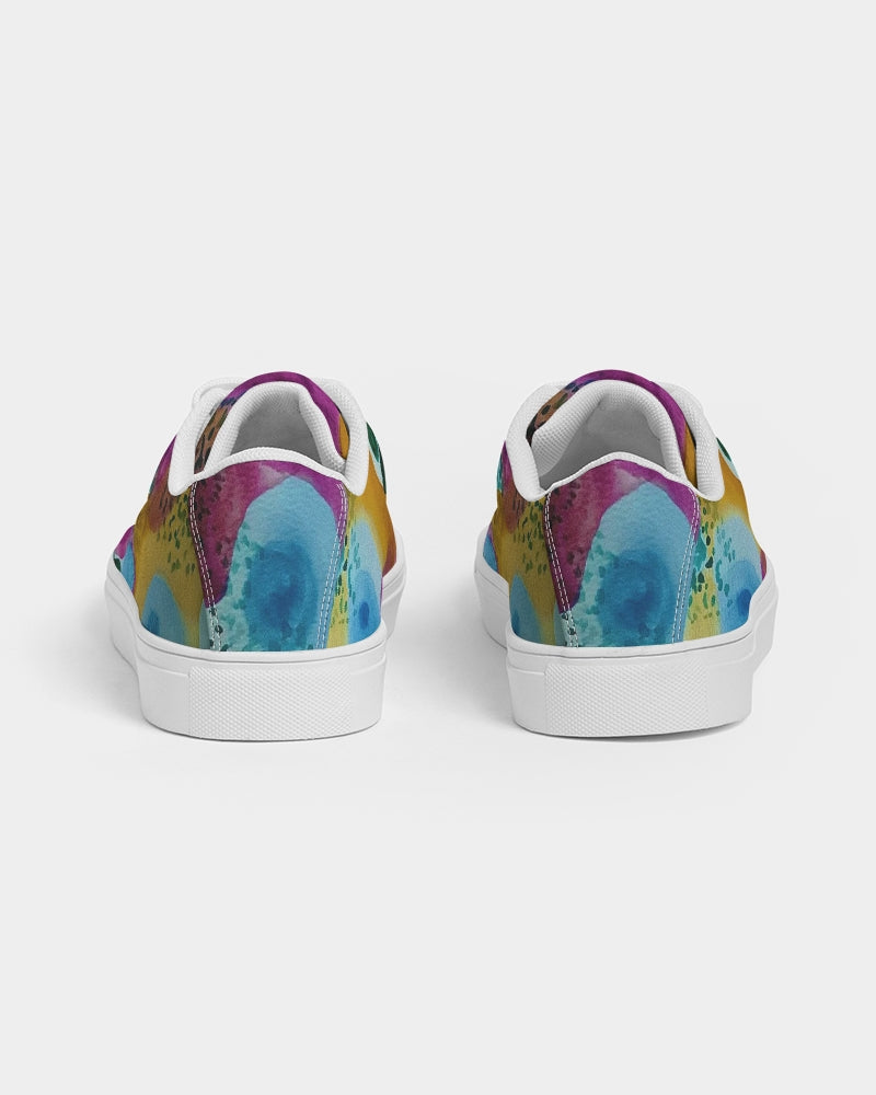 Watercolor Wonderland Men's Faux-Leather Sneaker