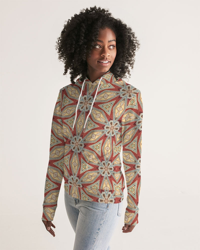 Red Geometric Stars Women's Hoodie