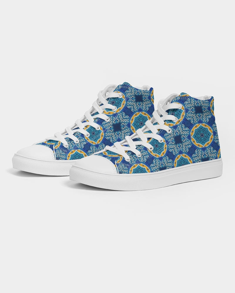 Blue Mosaic Men's Hightop Canvas Shoe