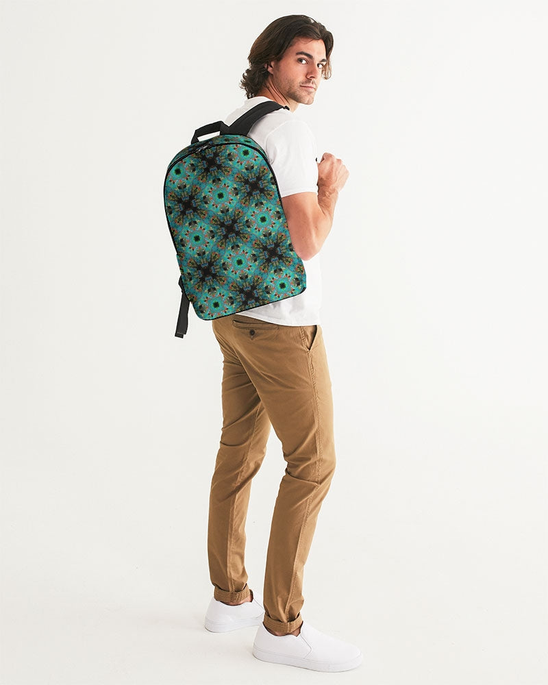 Turquoise Palm Large Backpack