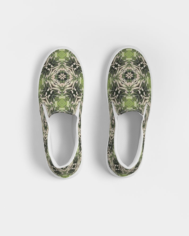 Green Kaleidoscope Women's Slip-On Canvas Shoe