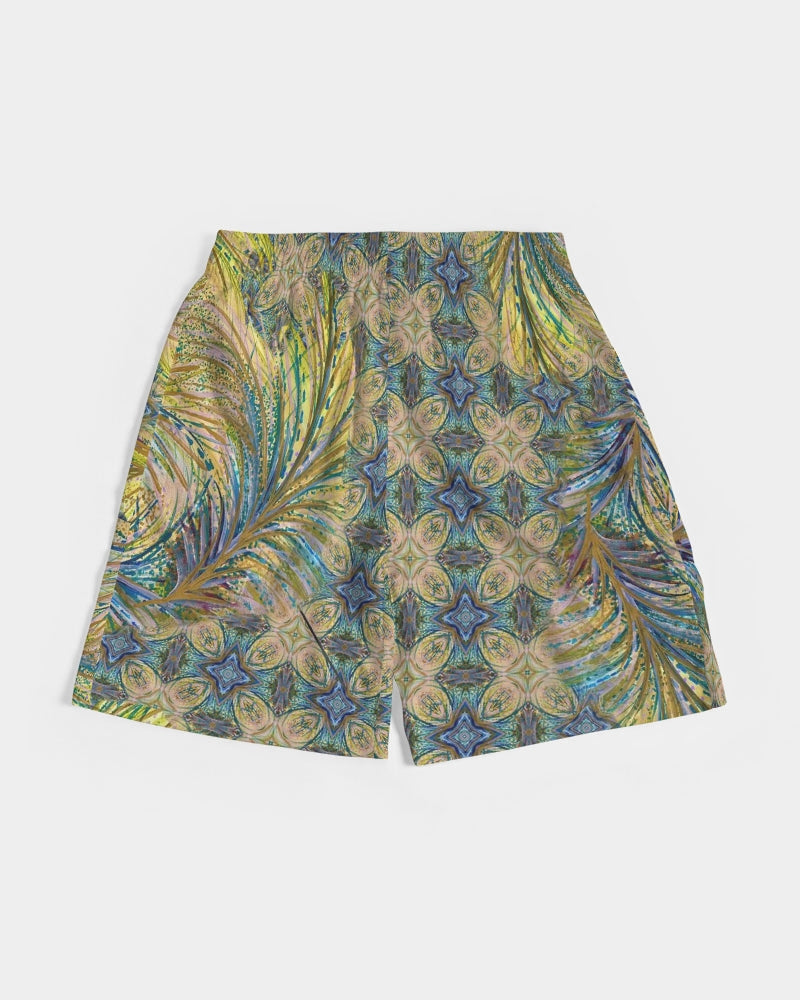 Yellow Wisps Mosaic Men's Jogger Shorts