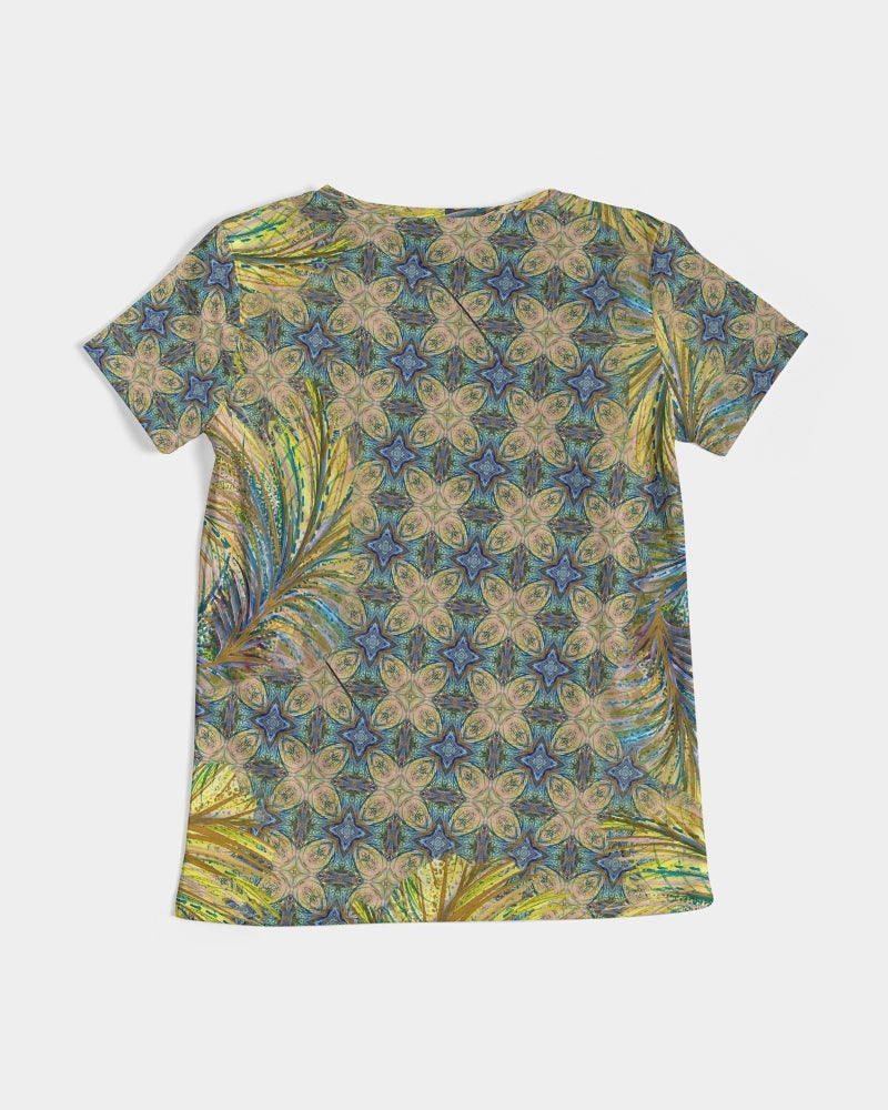 Yellow Wisps Mosaic Women's V-Neck Tee
