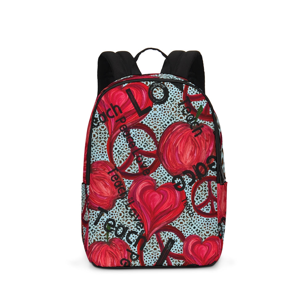 Love, Peace, Teach Large Backpack