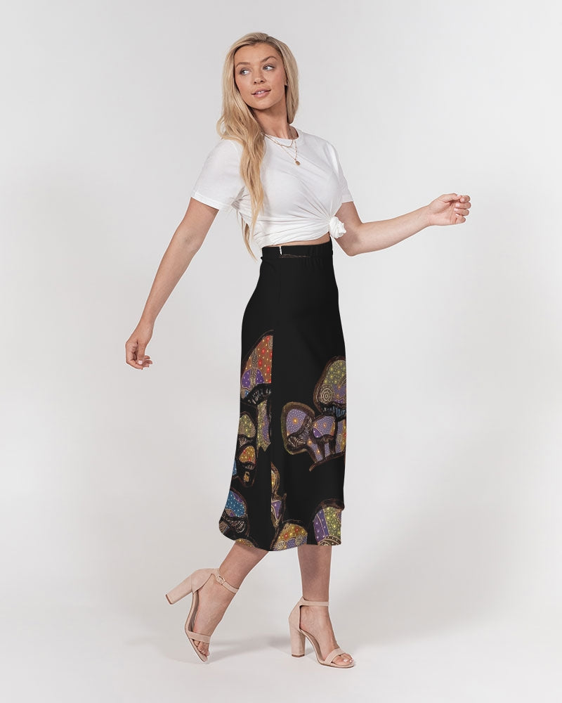 Mushrooms are Magic! Women's A-Line Midi Skirt