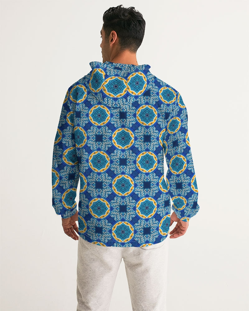 Blue Mosaic Men's Windbreaker