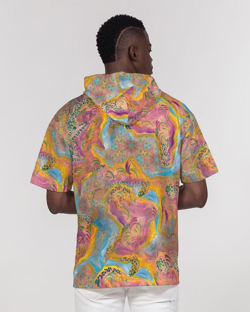 Around the world Men's Premium Heavyweight Short Sleeve Hoodie