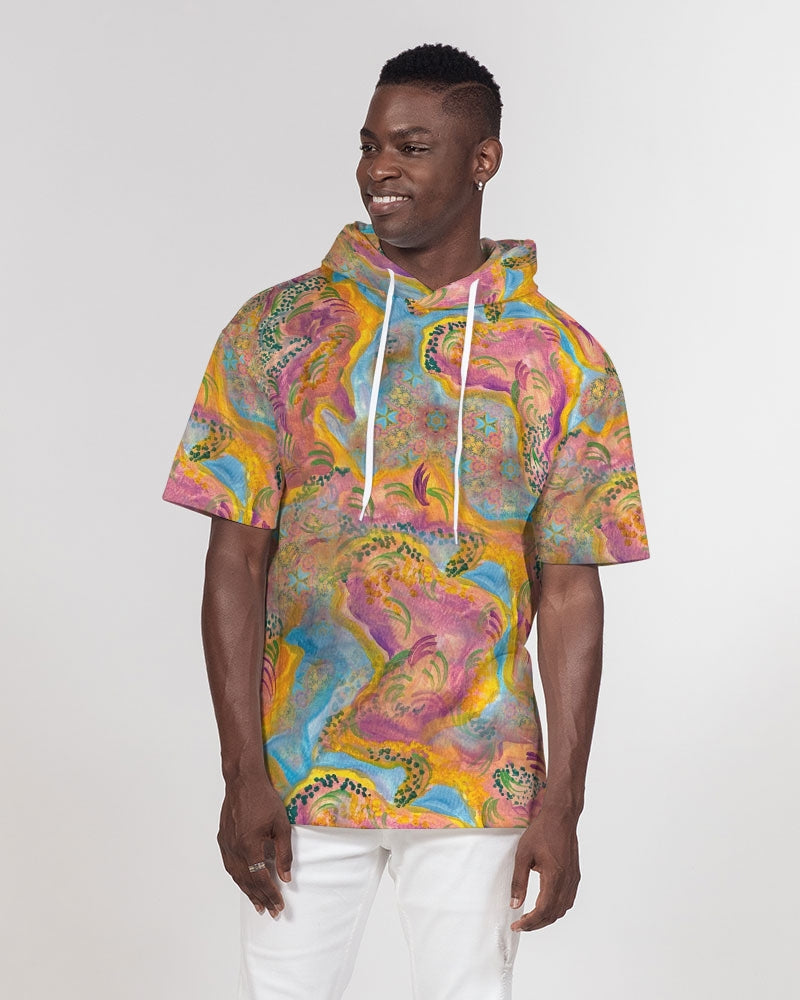 Around the world Men's Premium Heavyweight Short Sleeve Hoodie