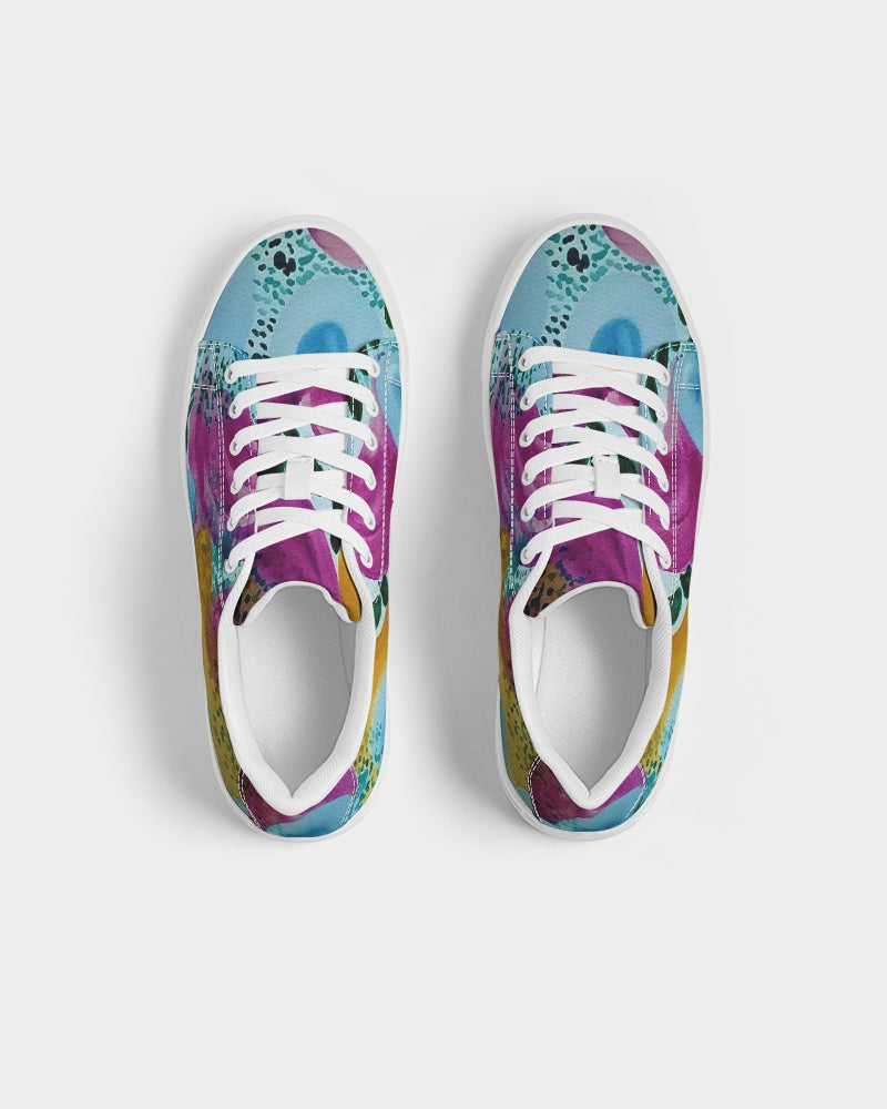 Watercolor Wonderland Men's Faux-Leather Sneaker