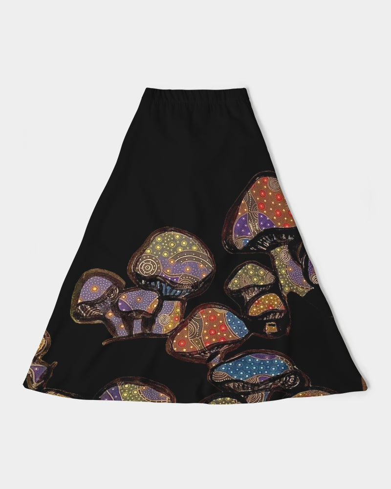 Mushrooms are Magic! Women's A-Line Midi Skirt