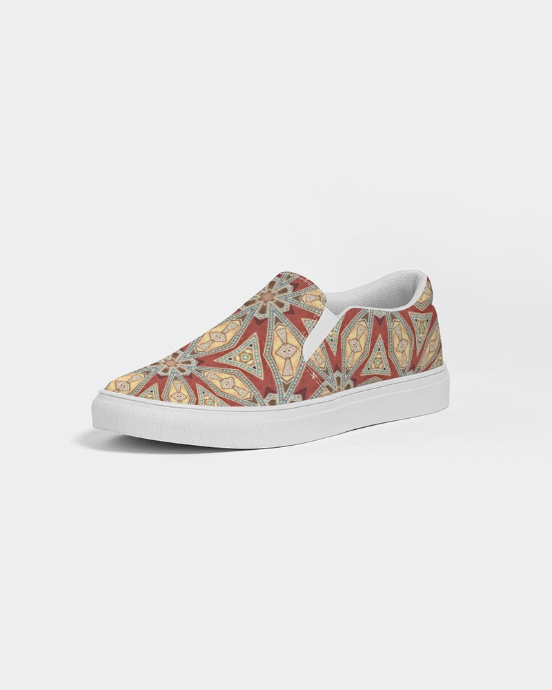 Red Geometric Stars Women's Slip-On Canvas Shoe