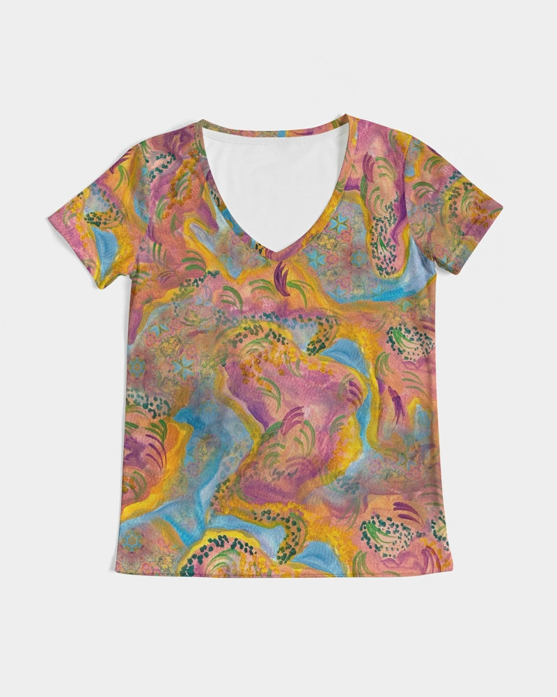 Around the world Women's V-Neck Tee