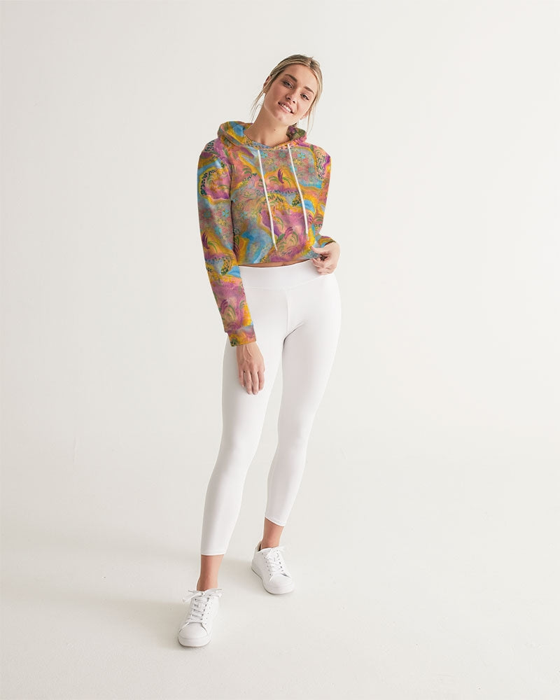 Around the world Women's Cropped Hoodie