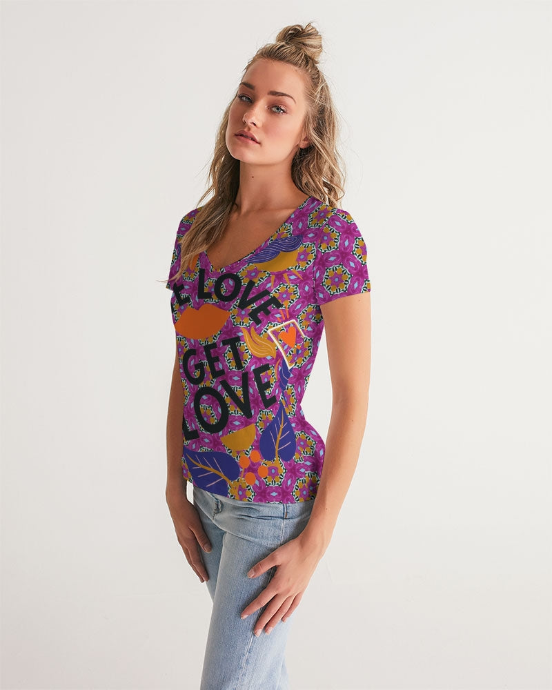Give Love Women's V-Neck Tee