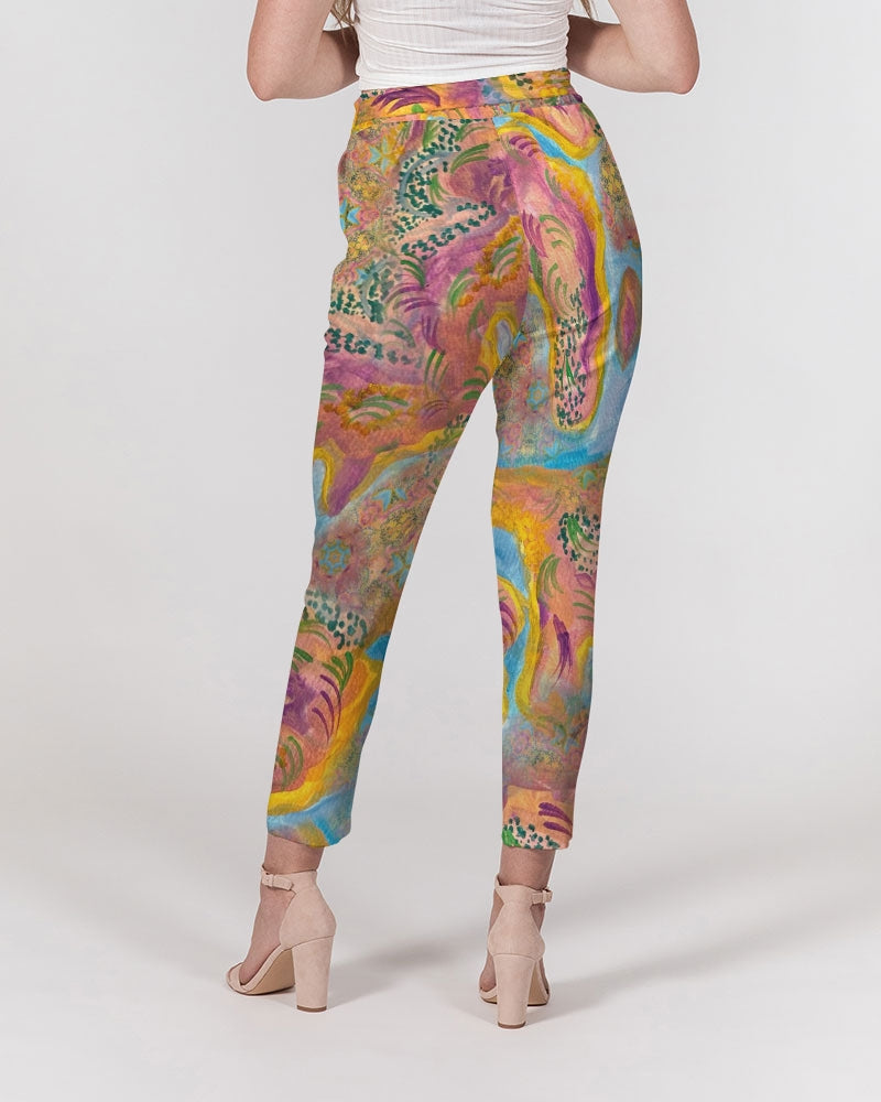 Around the world Women's Belted Tapered Pants