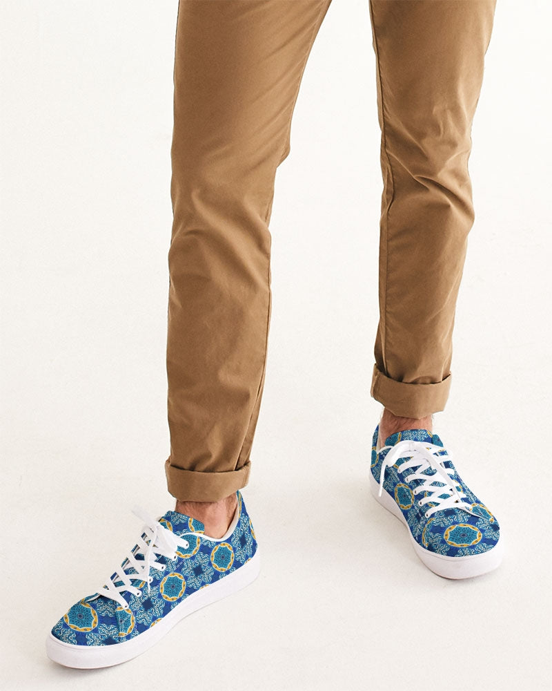 Blue Mosaic Men's Faux-Leather Sneaker