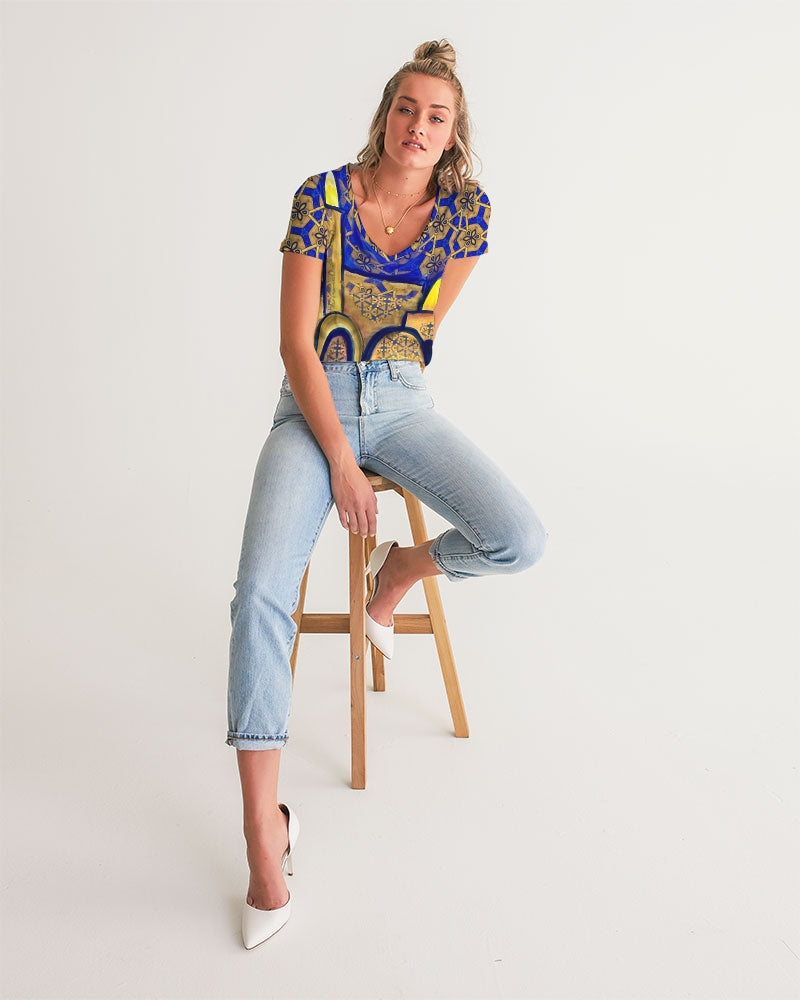 Jerusalem Evening Women's V-Neck Tee