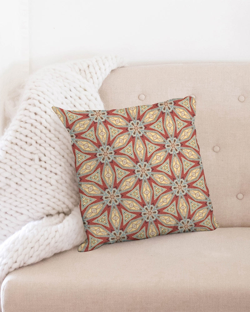 Red Geometric Stars Throw Pillow Case 18"x18"