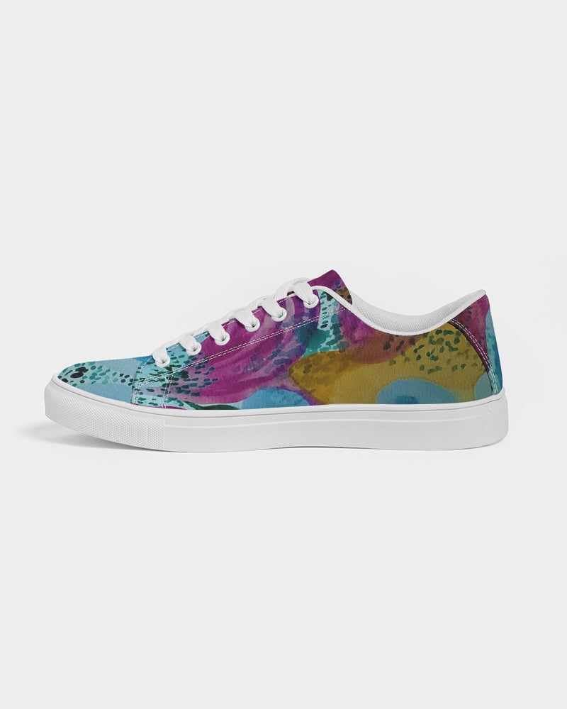 Watercolor Wonderland Men's Faux-Leather Sneaker