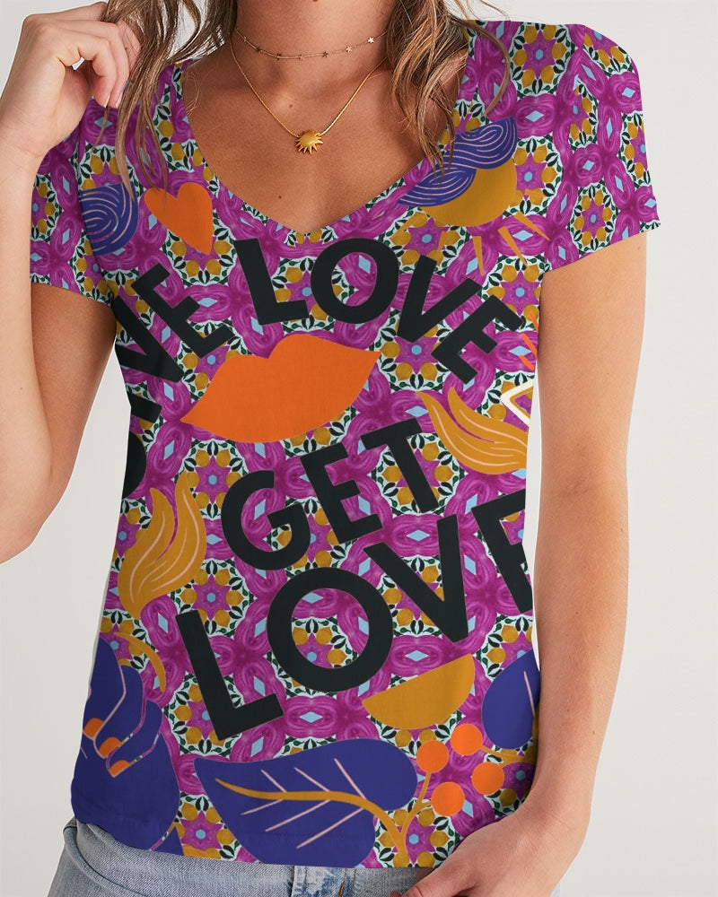 Give Love Women's V-Neck Tee