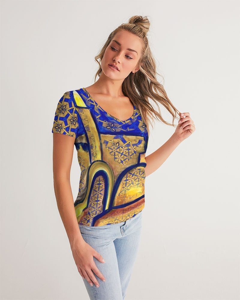 Jerusalem Evening Women's V-Neck Tee