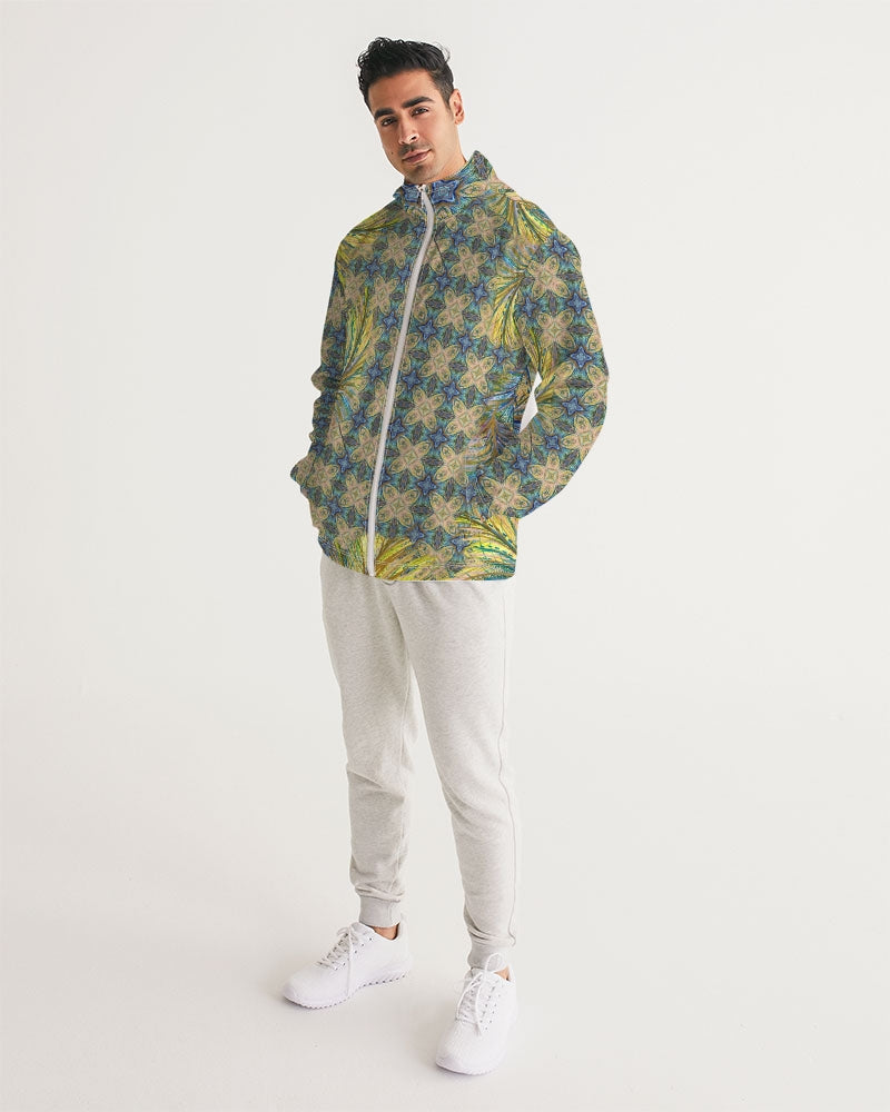Yellow Wisps Mosaic Men's Windbreaker
