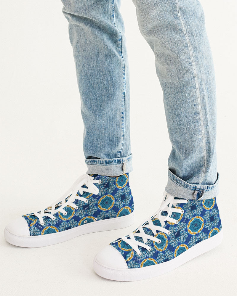 Blue Mosaic Men's Hightop Canvas Shoe