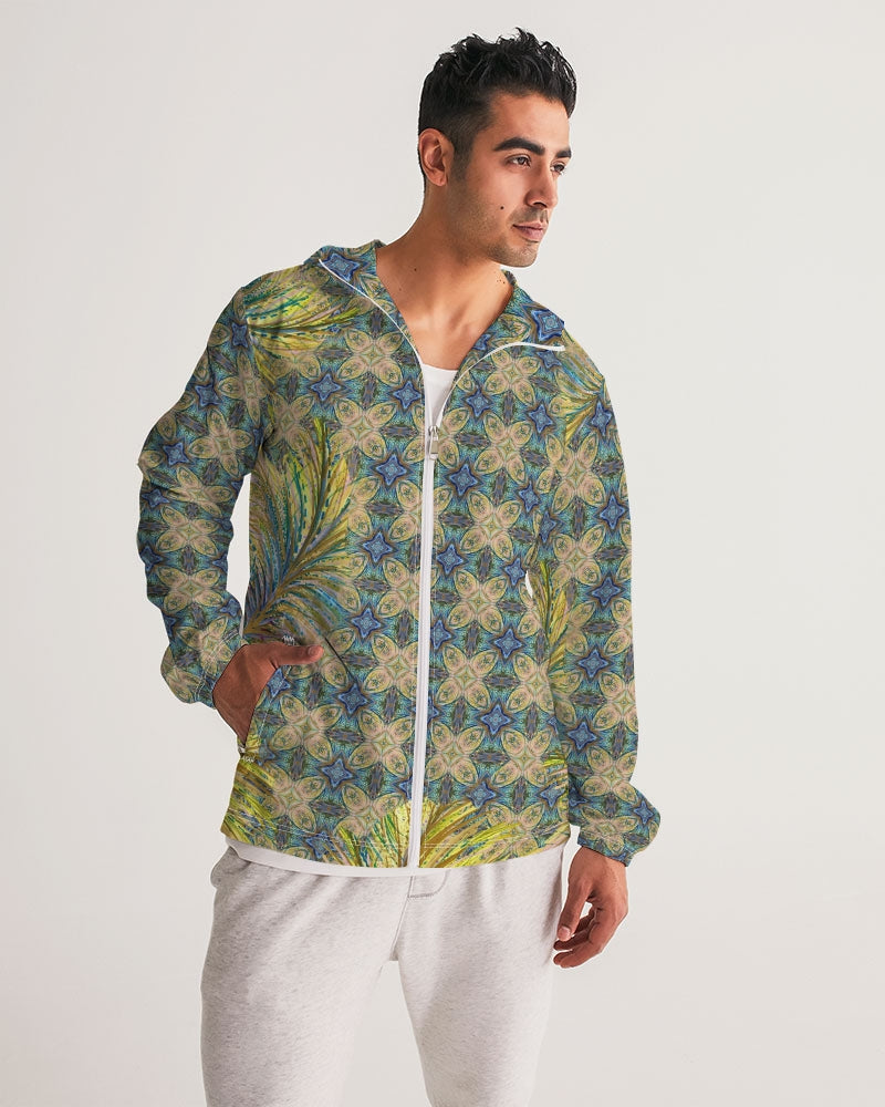 Yellow Wisps Mosaic Men's Windbreaker