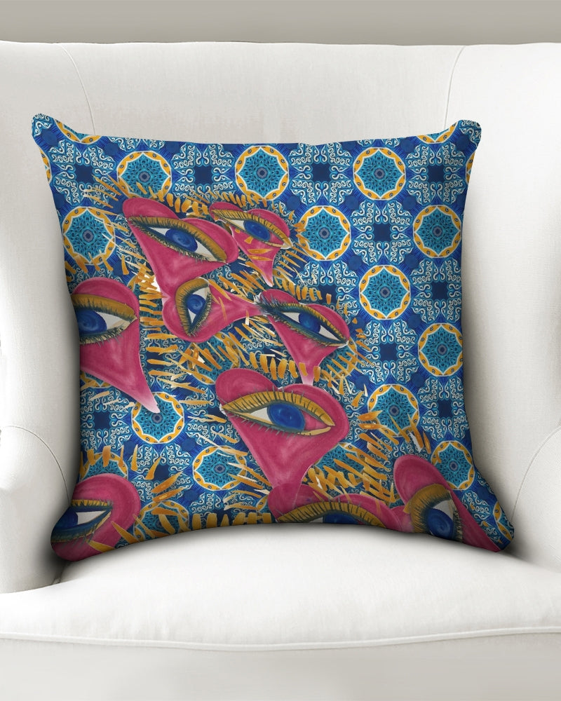 Blue Mosaic Throw Pillow Case 18"x18"