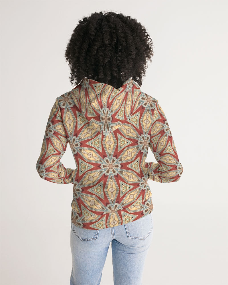Red Geometric Stars Women's Hoodie