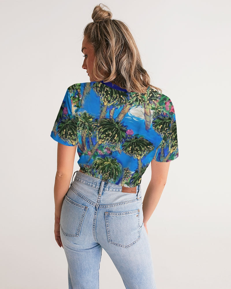 Mambo Craze Women's Twist-Front Cropped Tee