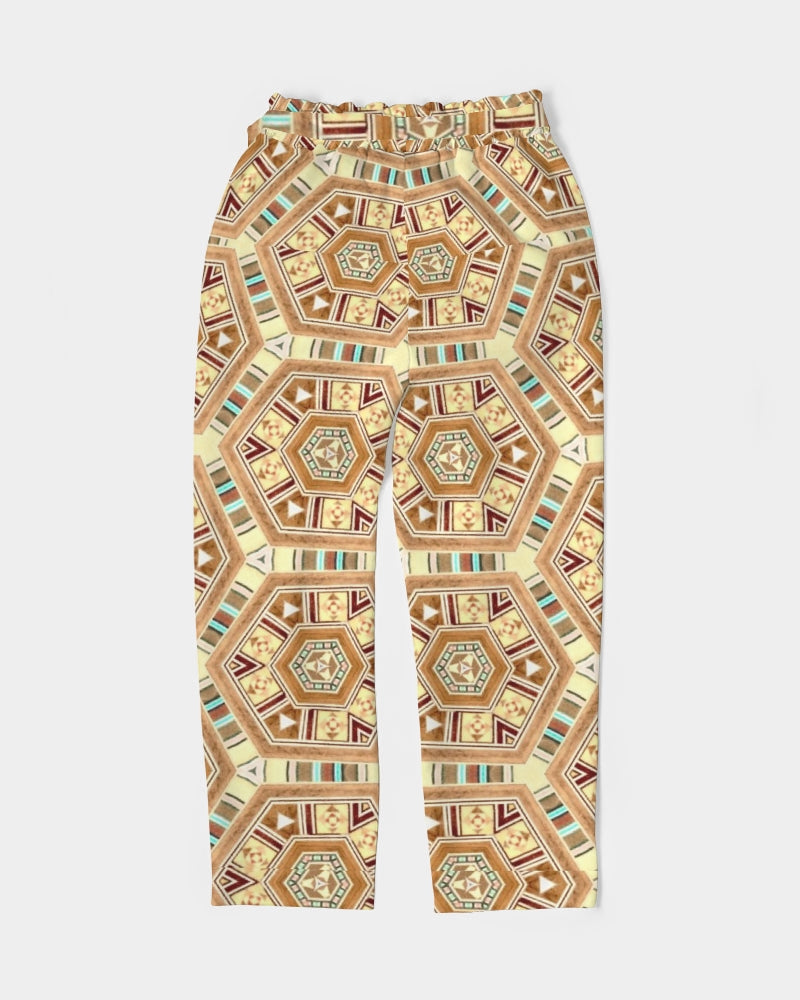 Middle Eastsern Mosaic Women's Belted Tapered Pants
