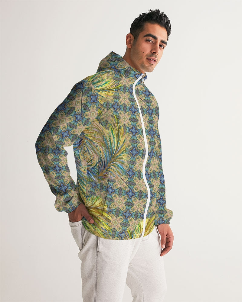 Yellow Wisps Mosaic Men's Windbreaker