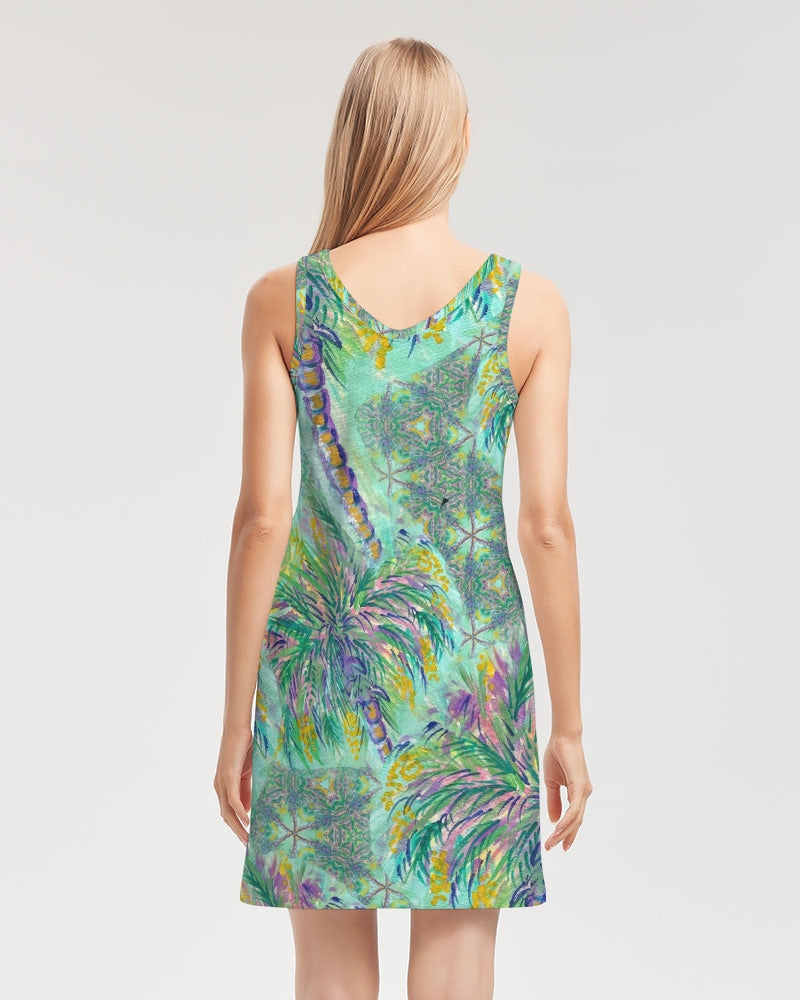 Calypso Women's Rib Knit V Neck Mini Dress