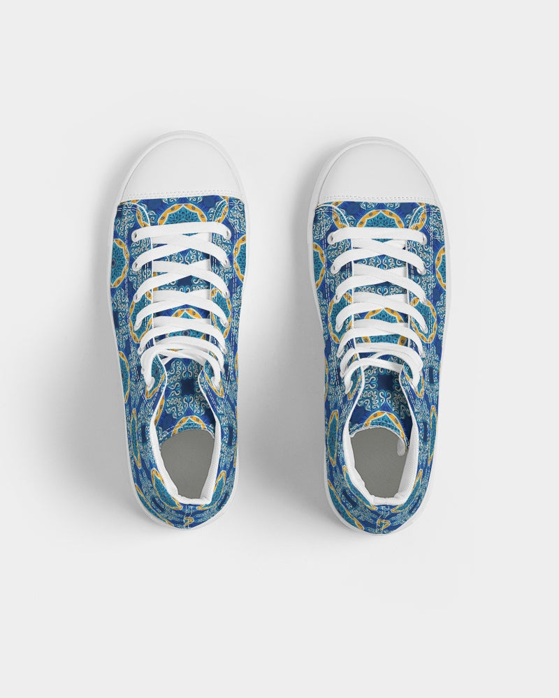 Blue Mosaic Men's Hightop Canvas Shoe