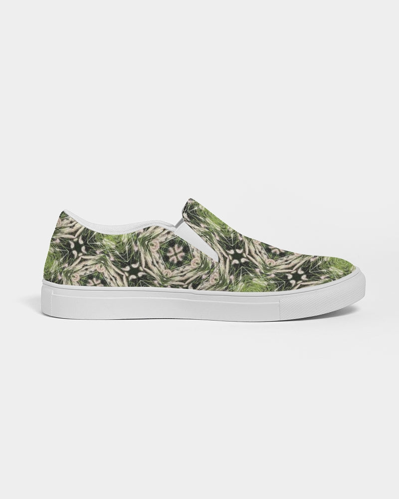 Green Kaleidoscope Women's Slip-On Canvas Shoe