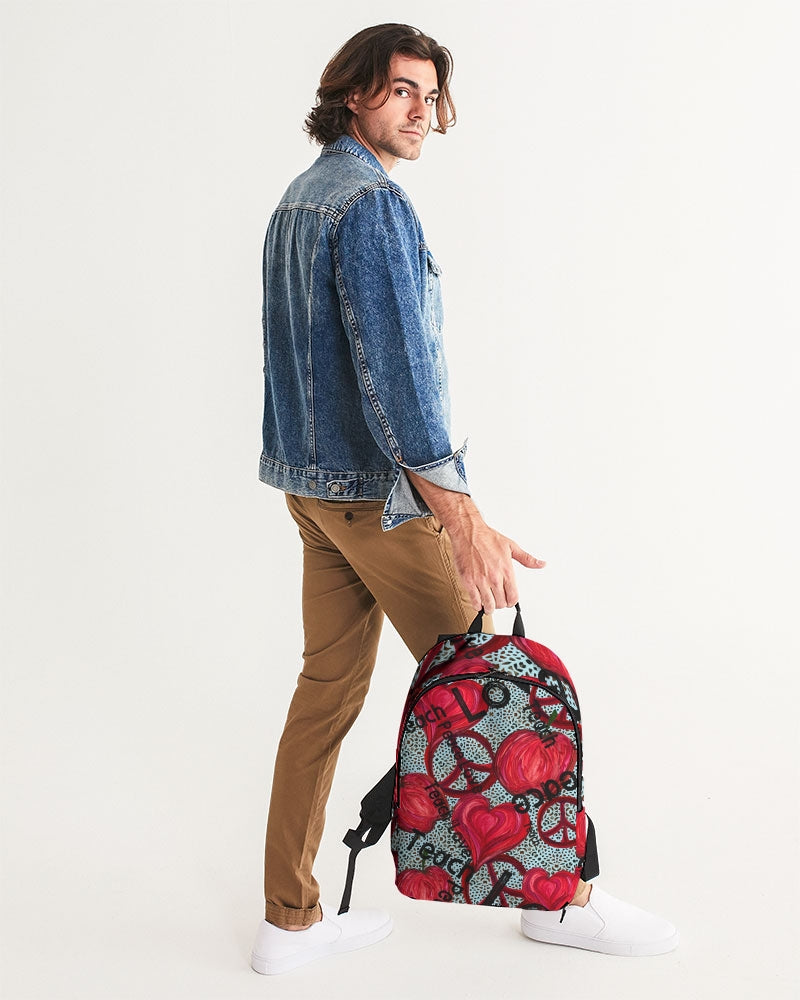Love, Peace, Teach Large Backpack