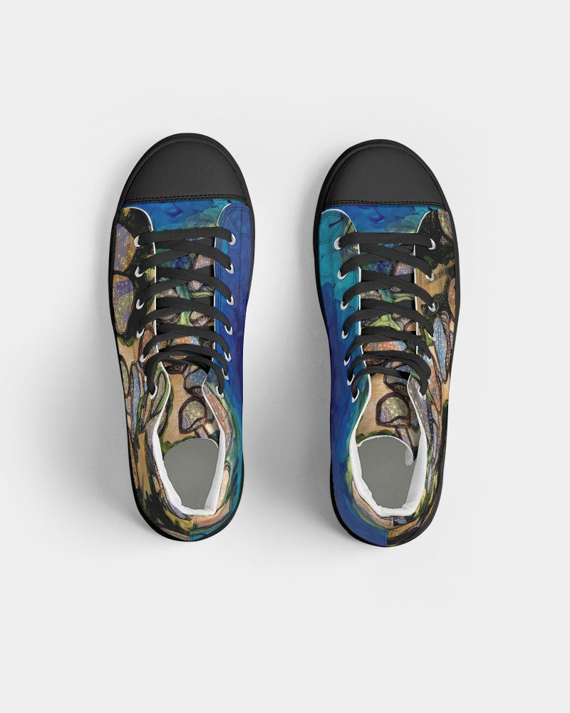 Mushrooms are Magic! Men's Hightop Canvas Shoe - Black