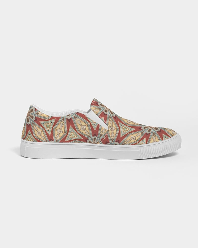 Red Geometric Stars Women's Slip-On Canvas Shoe